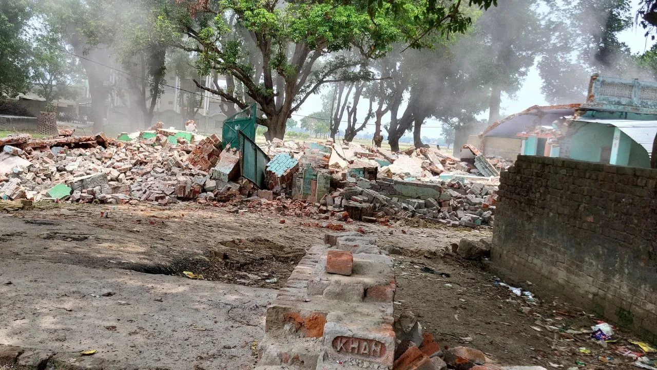 Bulldozers ran on madrassas and a shrine