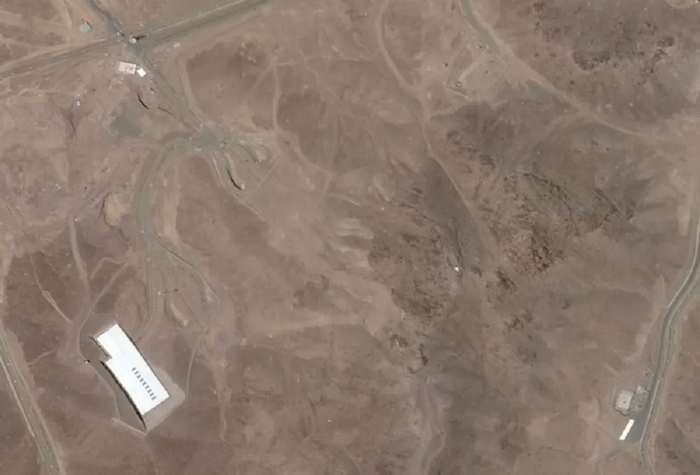 Satellite image of Fordow, after the strike