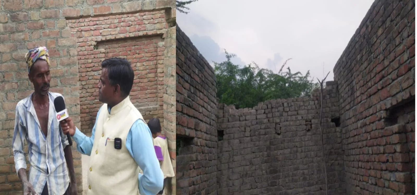 आवास की आधी किस्त न मिलने पर अधूरे आवास के पास राम महेश
