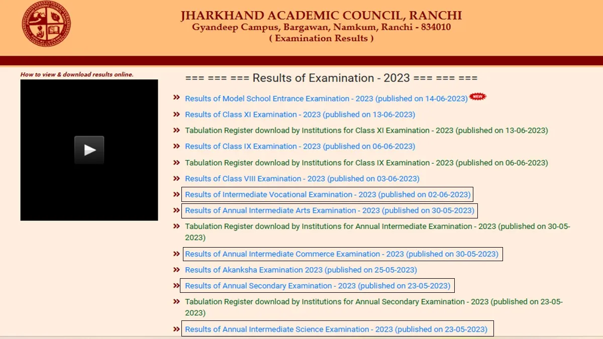 JAC Jharkhand Board Matric Inter Exam Result 2023