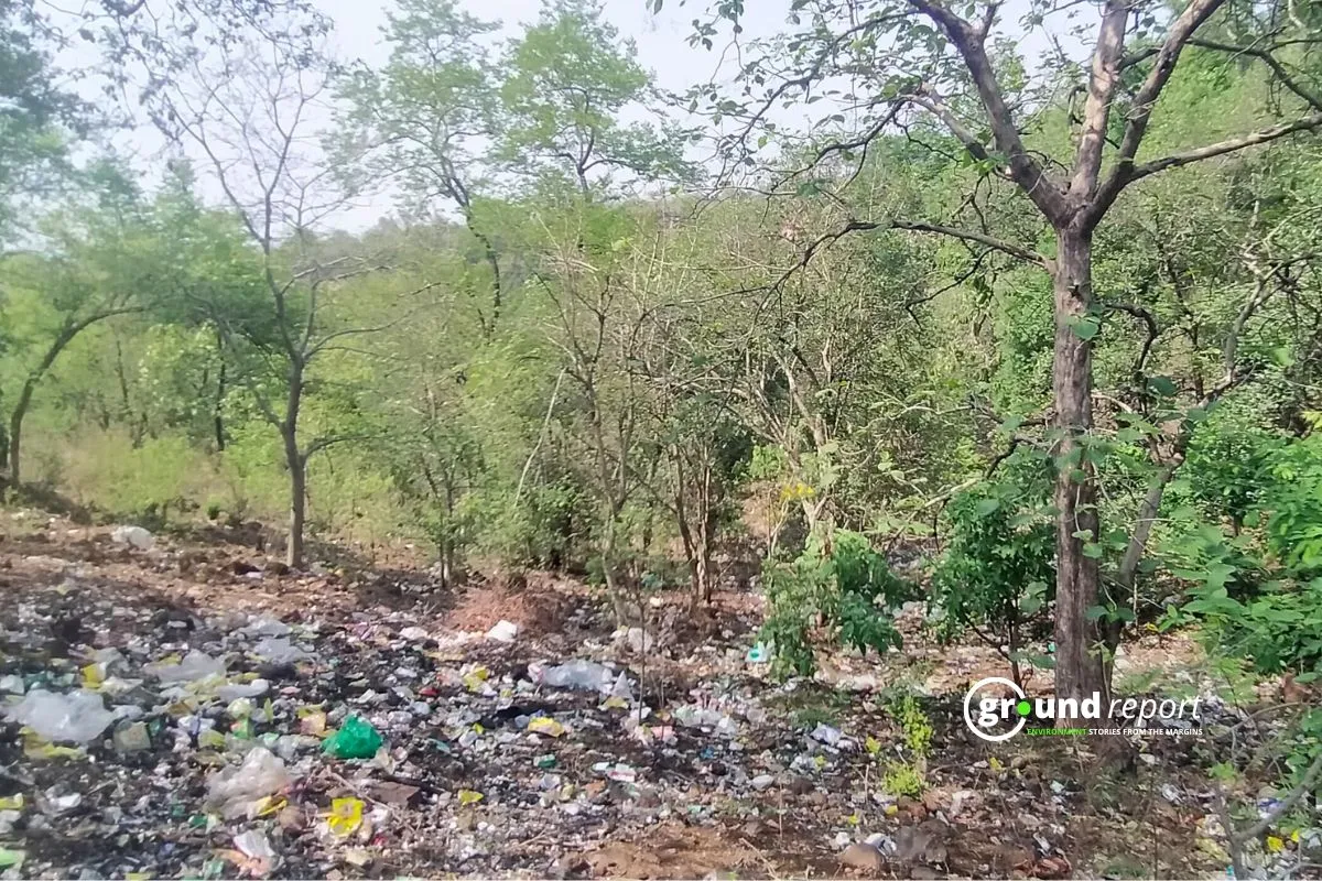 Garbage dumping in protected forest in Bhopal