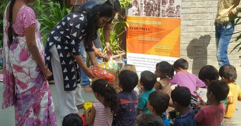 Kids are happy having toys