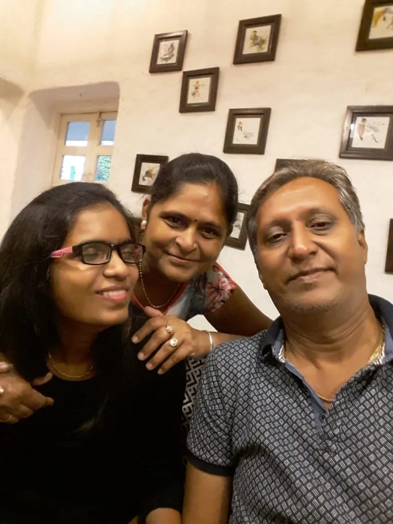 Kalgi with her parents