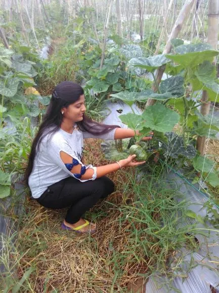 Vallari doing farming