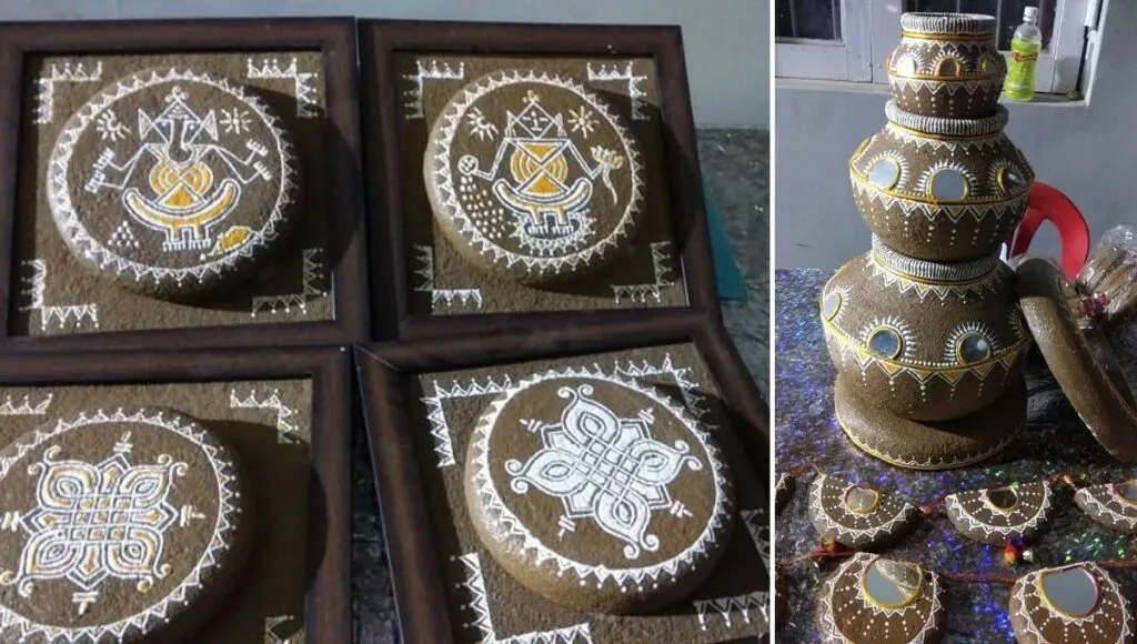 Usig Cow Dung To Make Home Decore