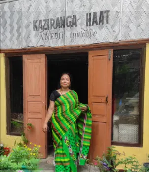 Roopjyoti in Kaziranga Hatt, where they sell their products