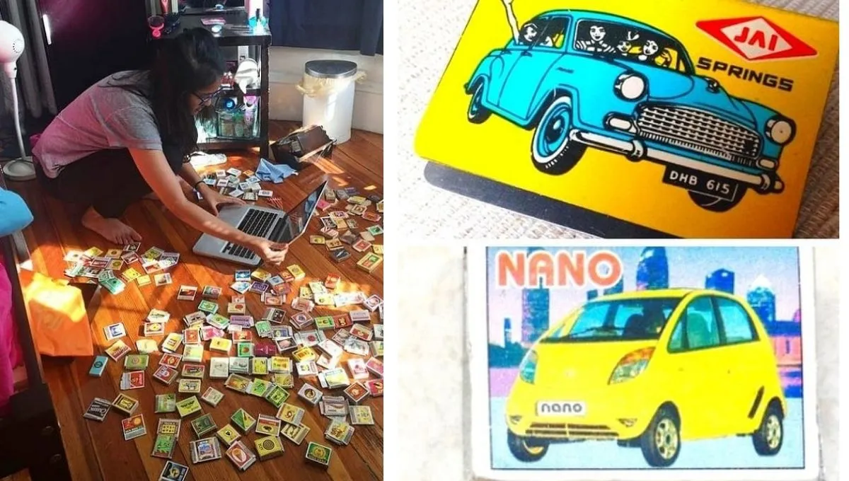 Shreya Katuri with her matchbox collection