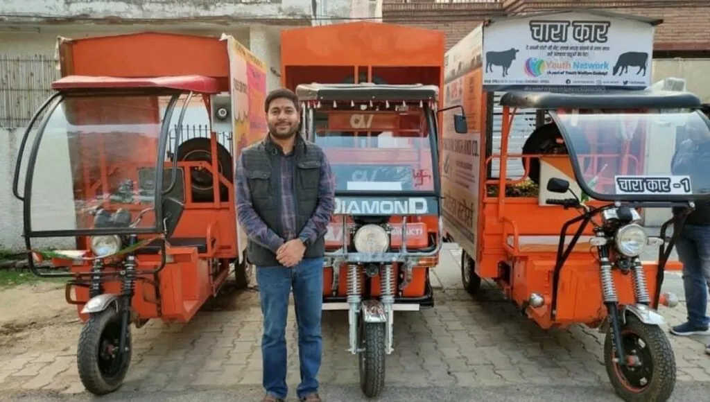 Mayank chaudhary with chara car
