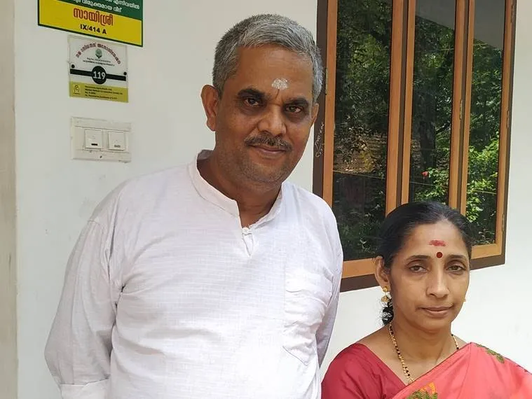 Shankaran Moosad with his wife Preeta Devi