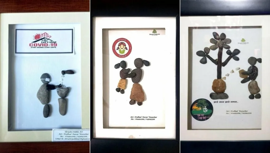 Pebble Art With Social message 