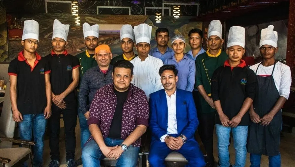 Ranjit Singh with Nainital momo staff