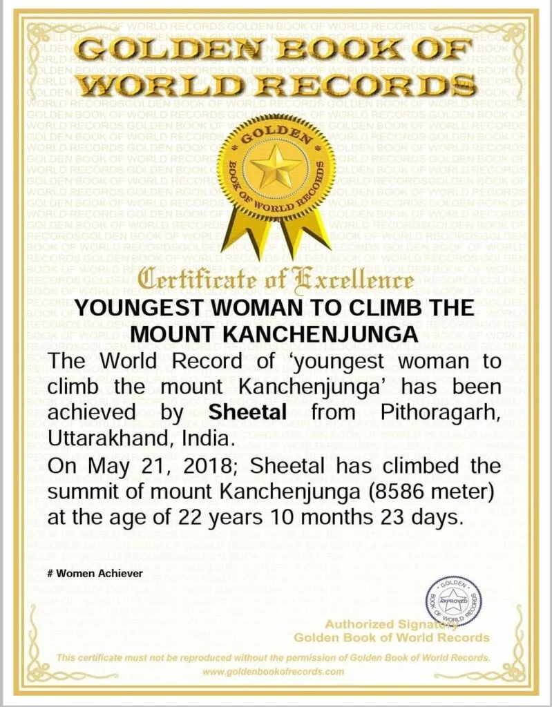 Sheetal's name is in Golden Book of World Records