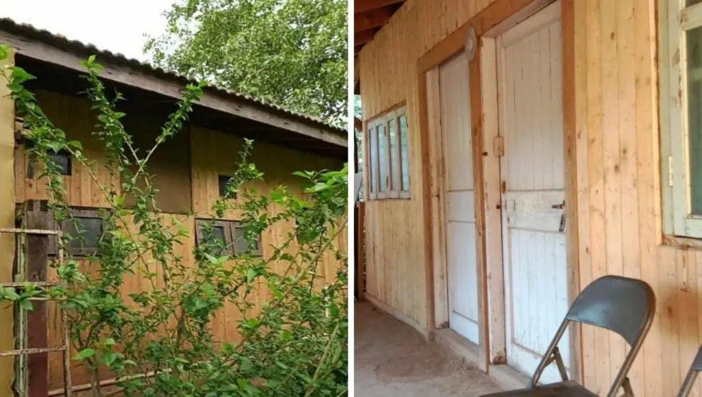 old recycled wood used in house