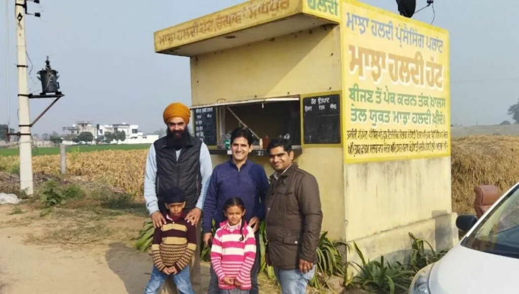 Yadwinder with family at his outlet