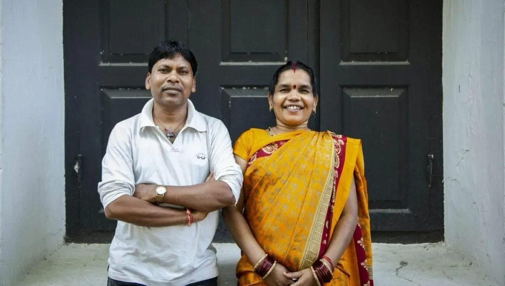 Durga Bai with her husband Subhash Vyom