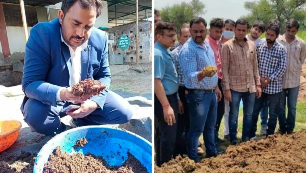 vermicomposting unit of shravan where he is giving training also 