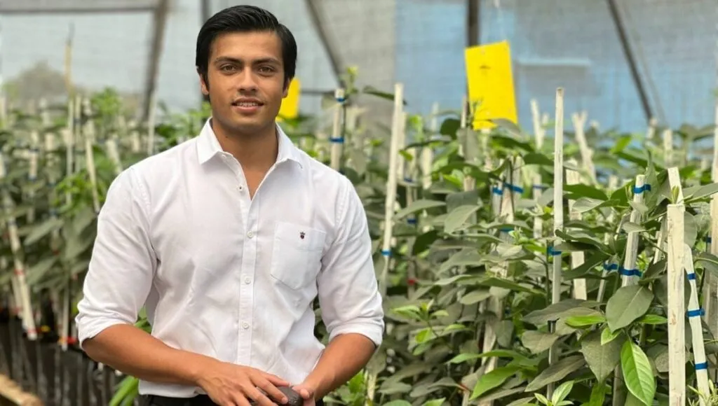 Harshit Godha in his farm