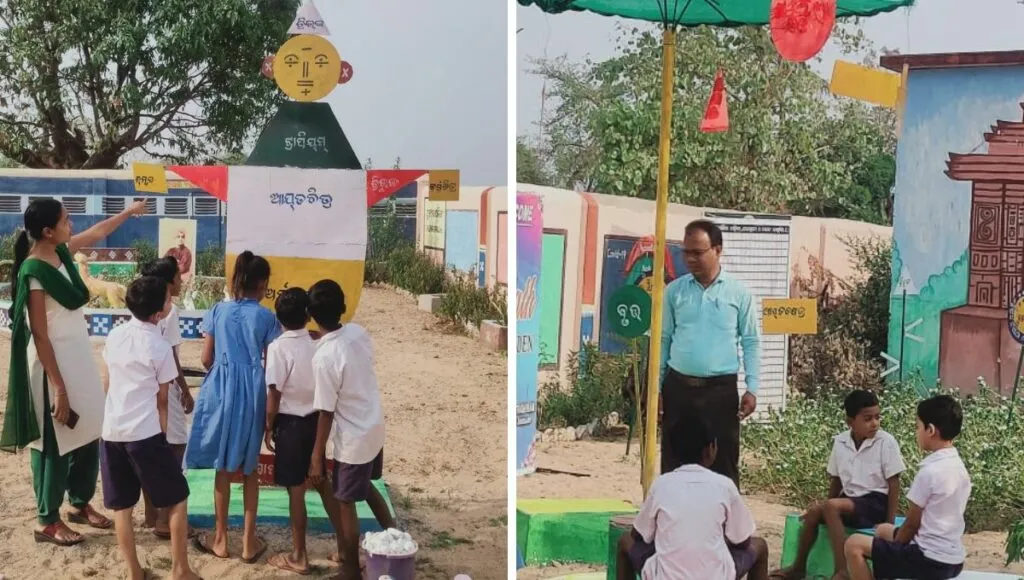 Kids Learning Math At Park 