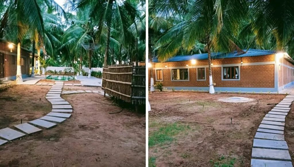 vacation in coconut farm 