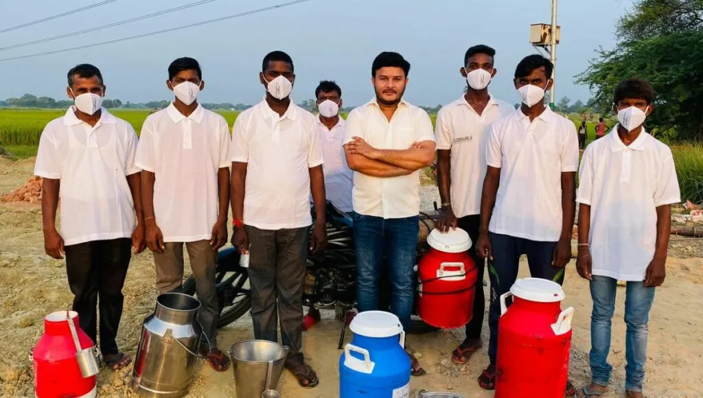 Sidharth with his team 