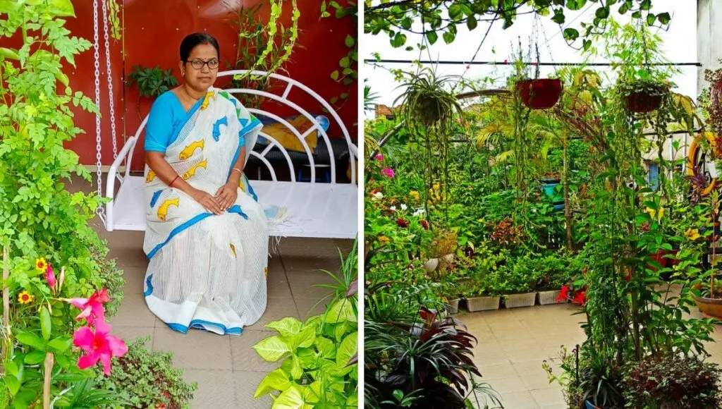 Mausoumi Mondal at her garden 
