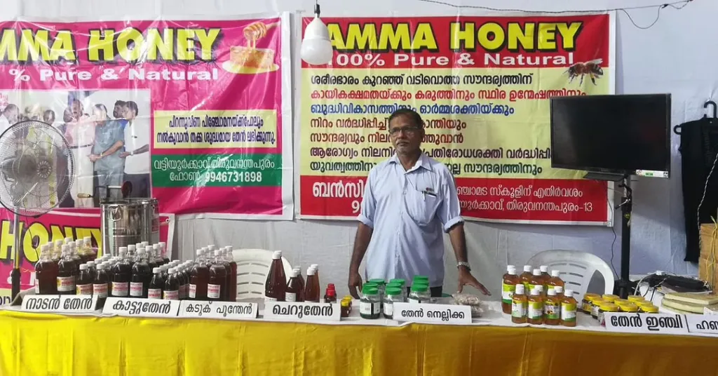 Bensislas with his products.<br />
