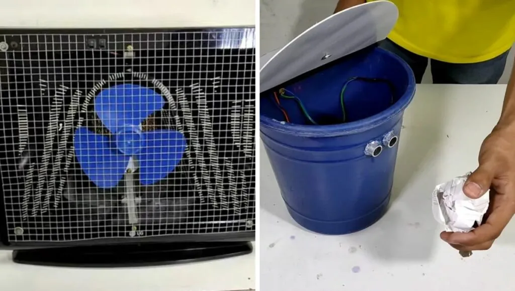 cooler and smart dustbin made by him from jugad 