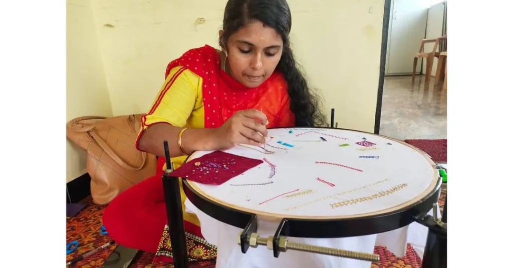 Embroidery classes at Kalvi Thunai