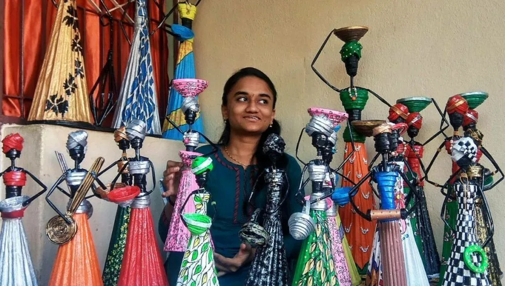 radhika's doll made with junk newspapers 