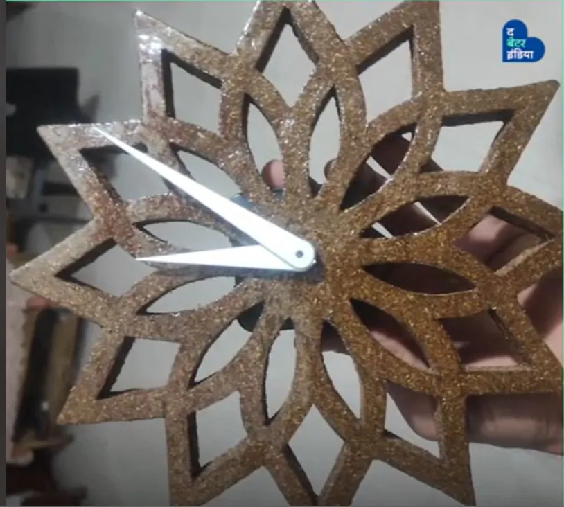 Clock made of cow dung