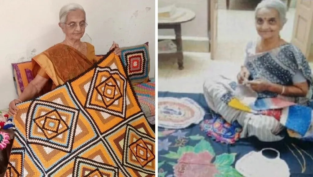 Padma dadi with her products 