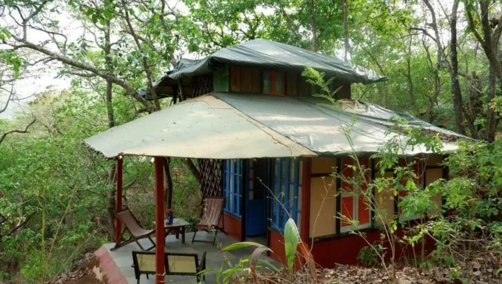 The tree houses each have a private garden terrace.