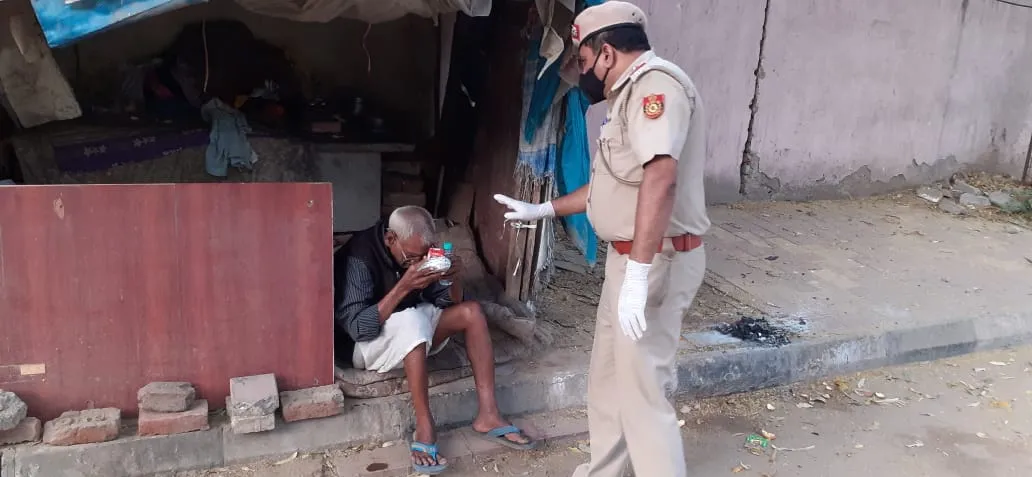Police helping poor people