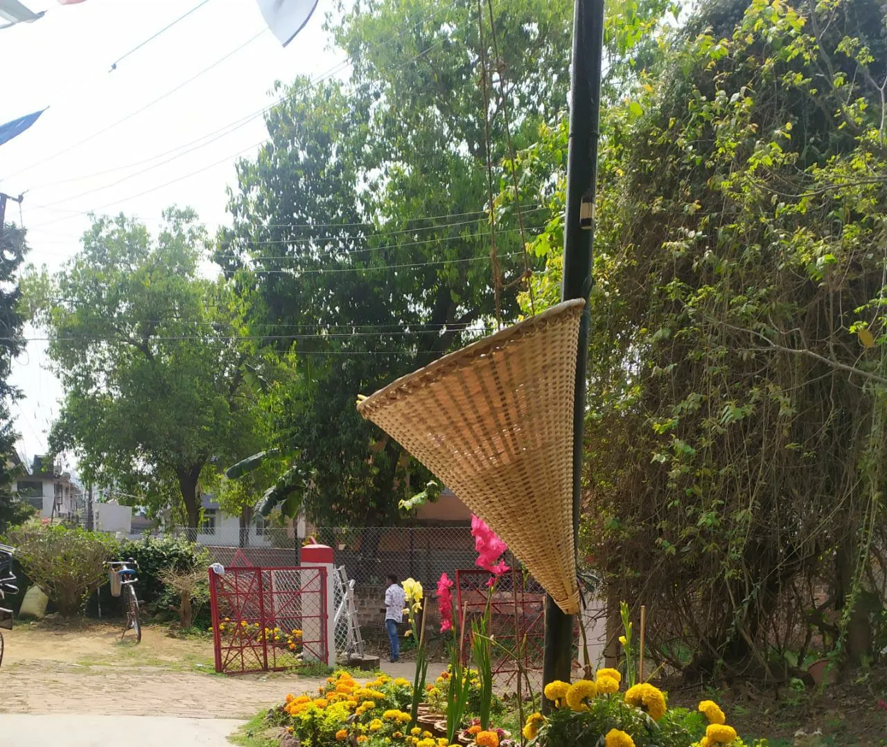 Assam Man makes bamboo dustbin