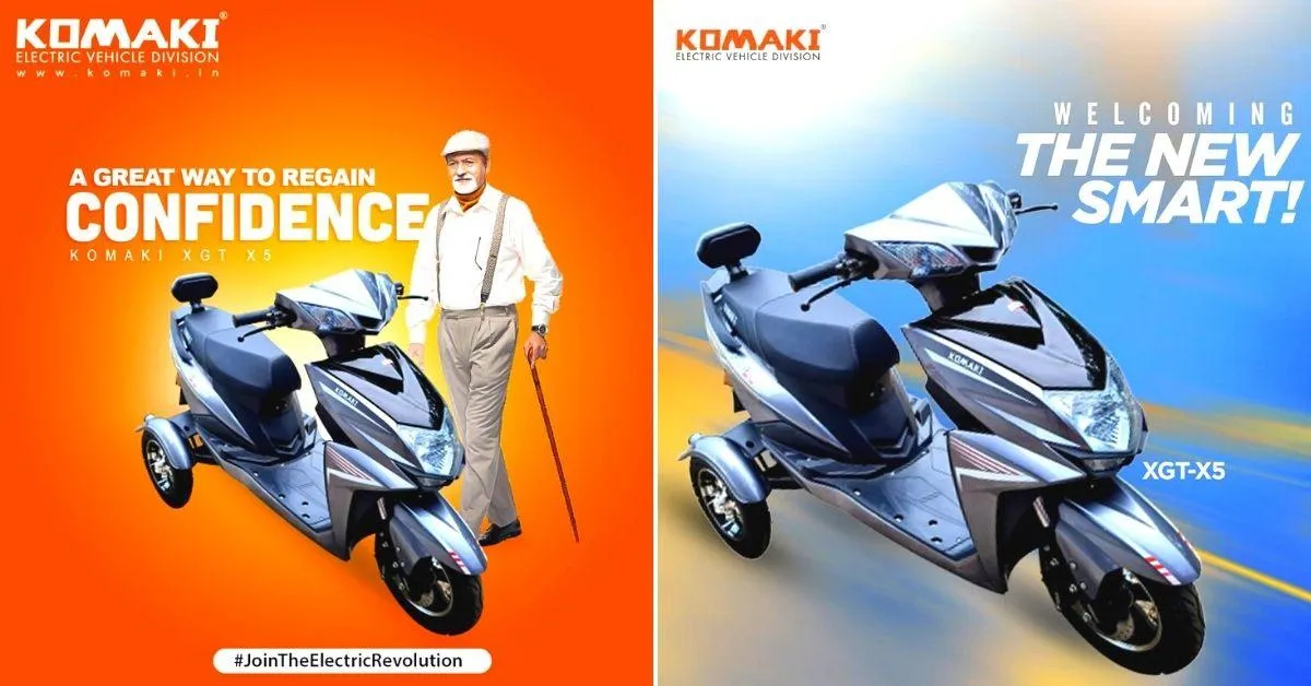 Komaki three wheeler e scooter