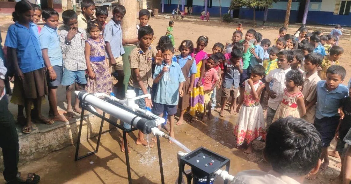 Aquaplus water purifier installed in a school
