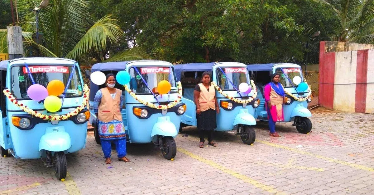 Women drivers dropping commuters from their office to the metro station 