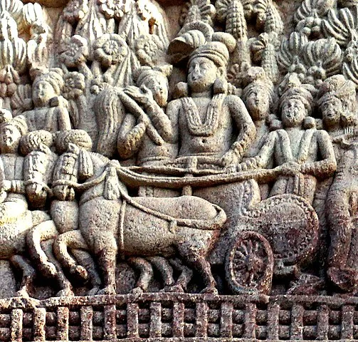 A 1st century BC relief from Sanchi, showing Ashoka The greart on his chariot<br />
