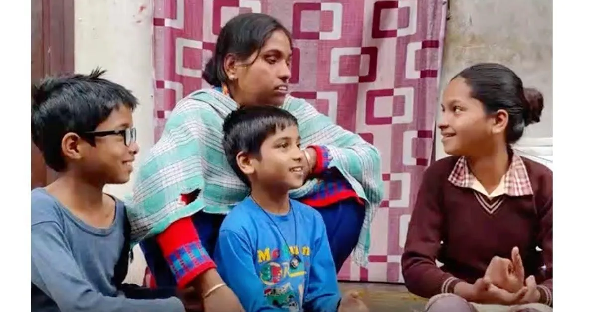 Anita and her three children.<br />
