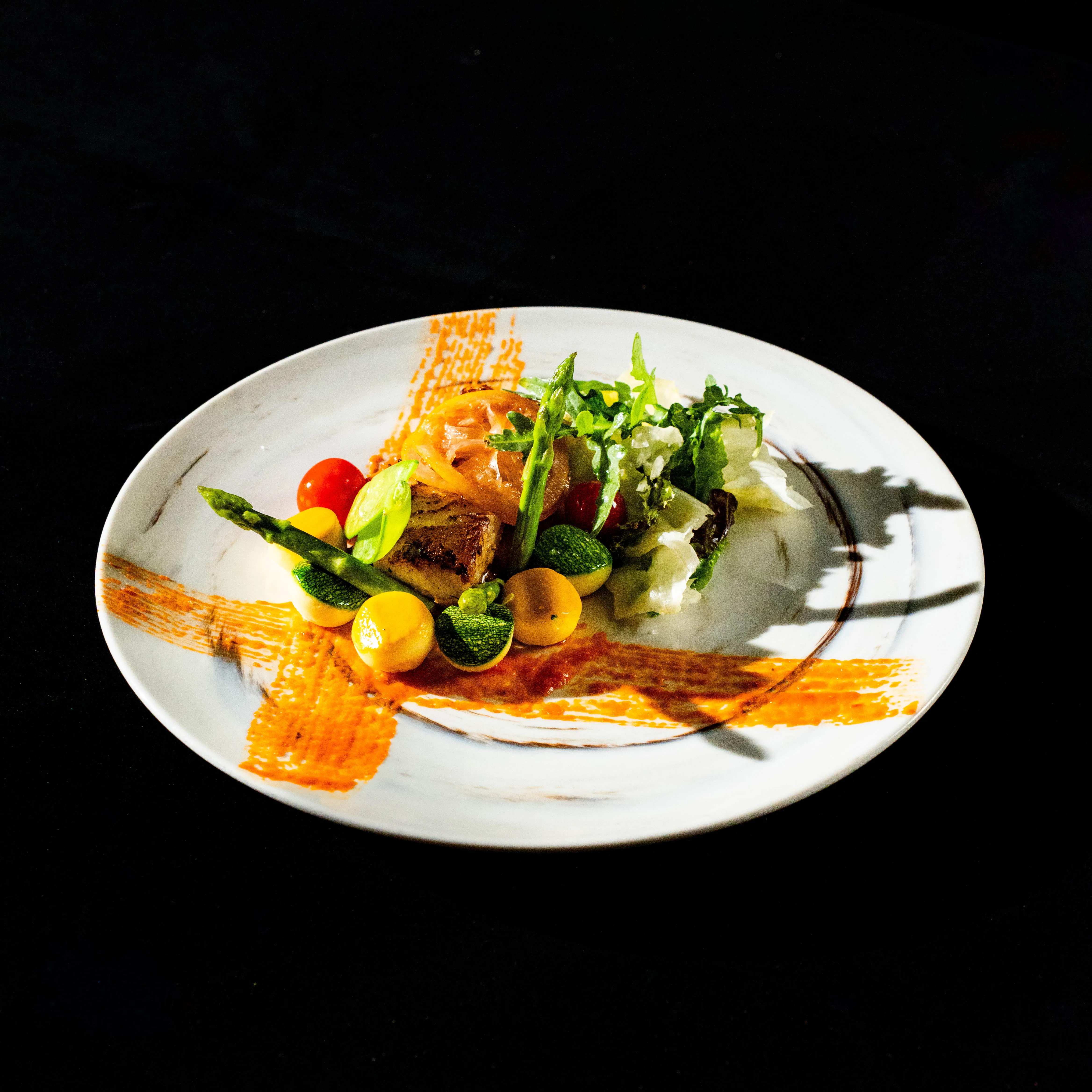 Grilled Chilian Sea Bass with Caponata