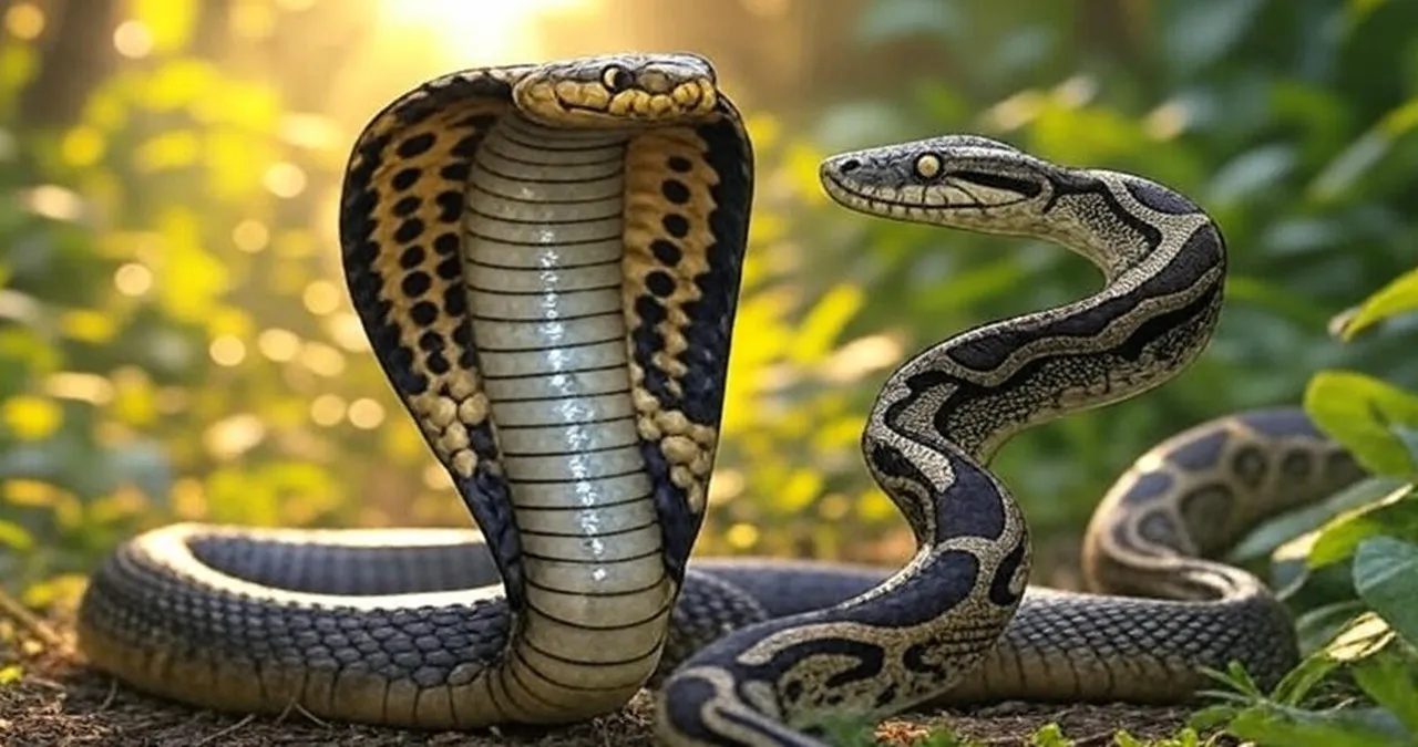 King Cobra vs Python: দুই ভয়ঙ্কর সাপ কিং কোবরা এবং পাইথন।