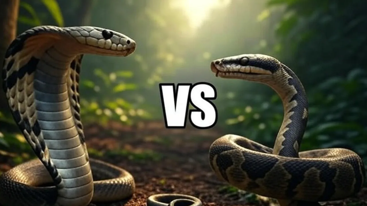 King Cobra vs Python: দুই ভয়ঙ্কর সাপ কিং কোবরা এবং পাইথন।
