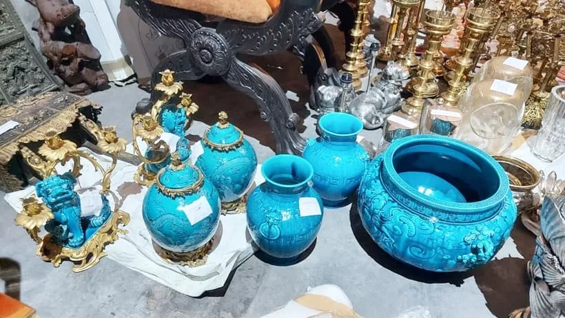 A sample of the historical artefacts and antique furniture of European style seized at Mundra port in Gujarat. (Express photo) 