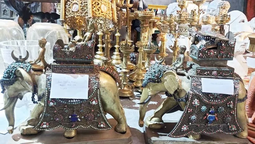 A sample of the historical artefacts and antique furniture of European style seized at Mundra port in Gujarat. (Express photo) 