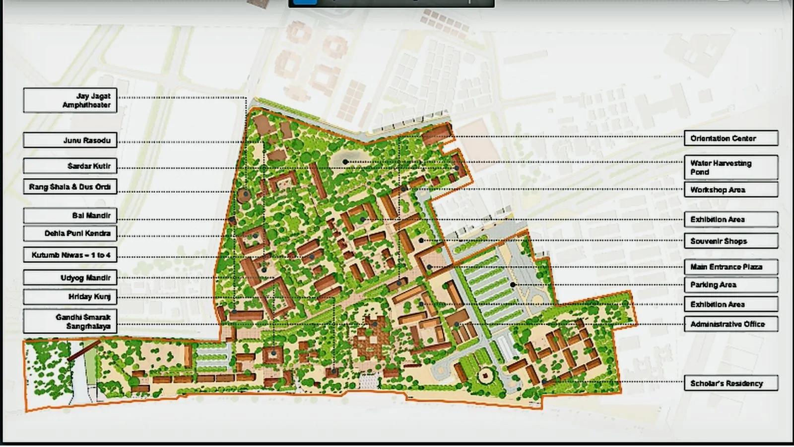 Sabarmati Gandhi Ashram master plan