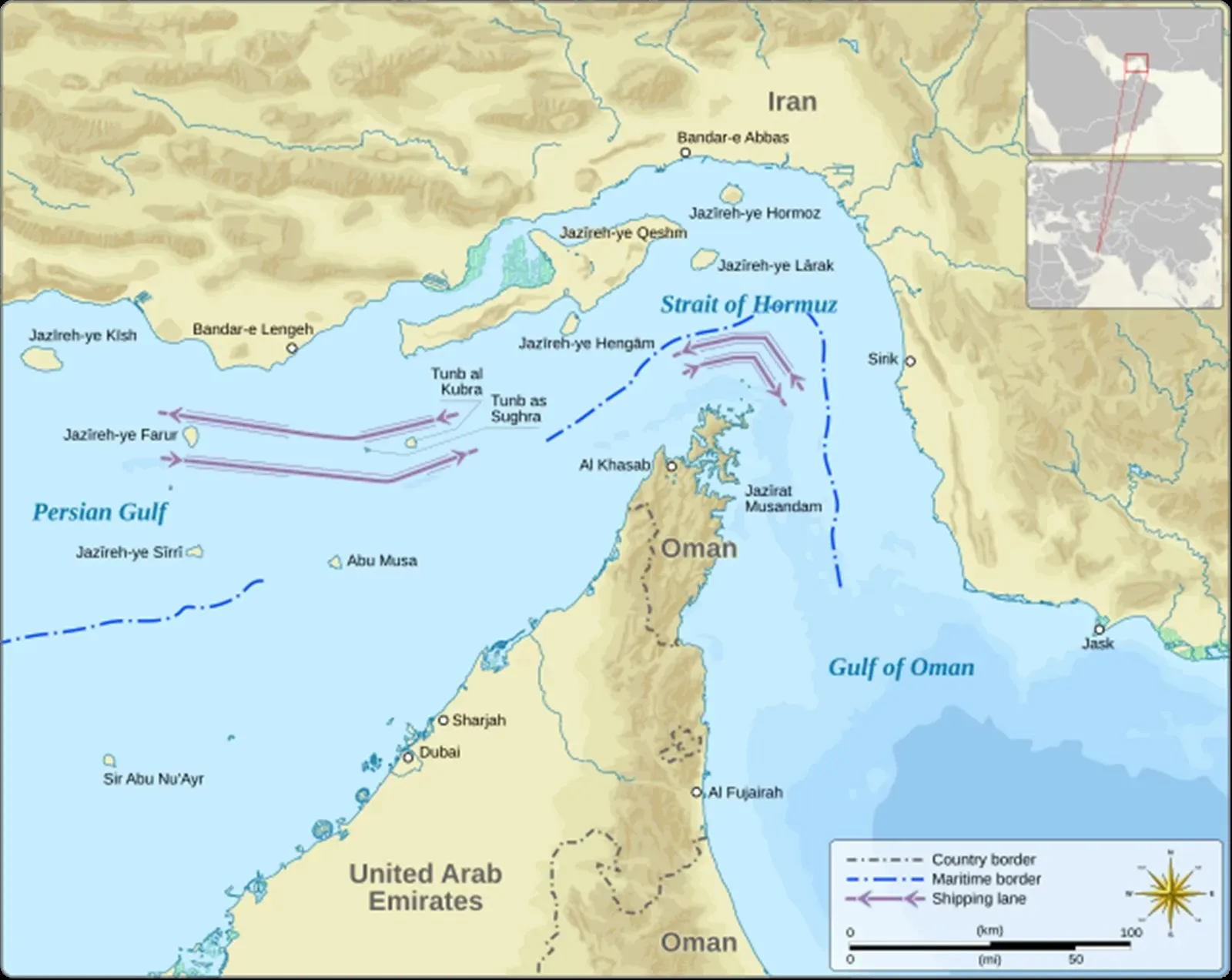 Strait Of Hormuz | Strait Of Hormuz Map