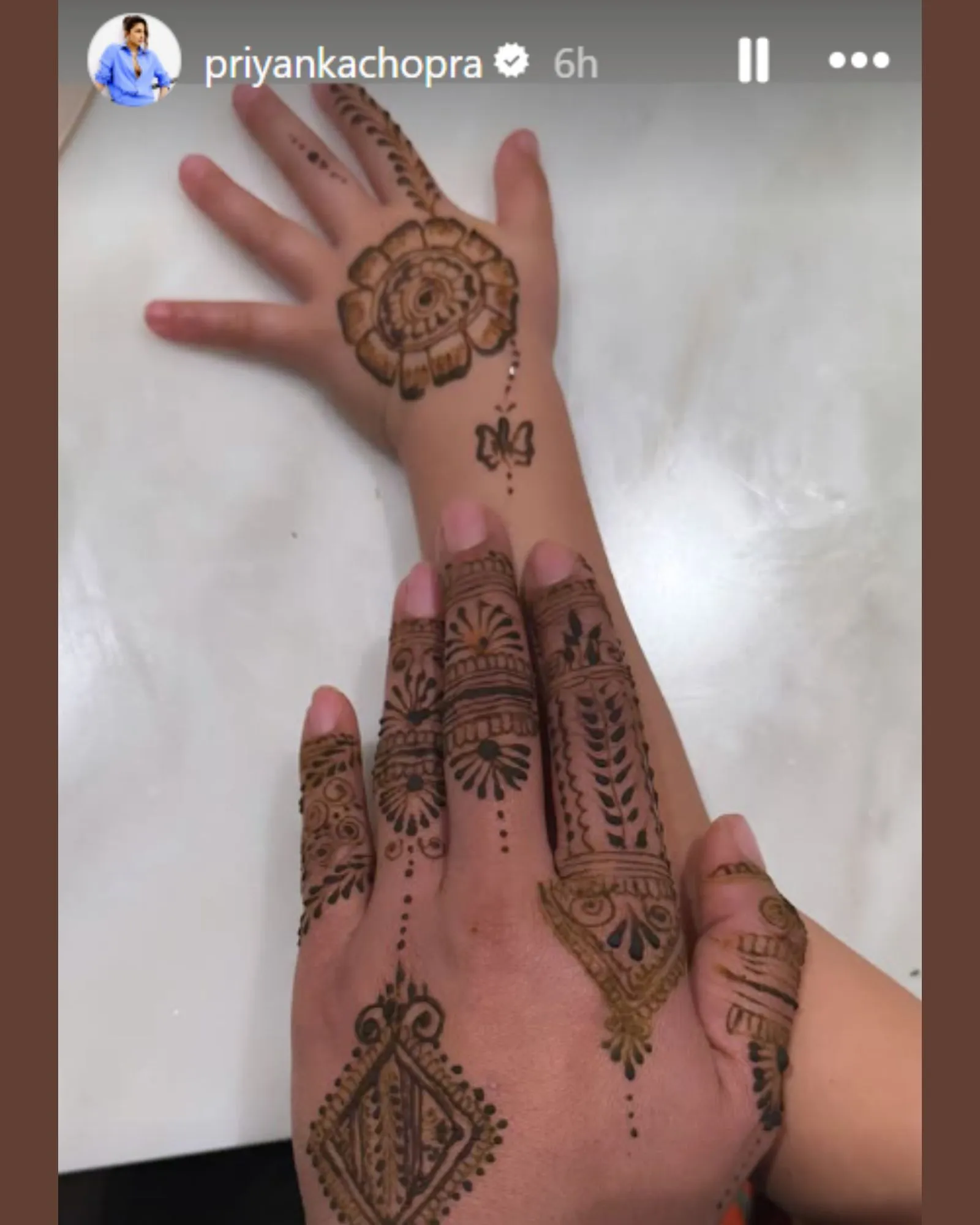 કરવા ચોથ 2025 પ્રિયંકા ચોપરા મહેંદી ડિઝાઇન