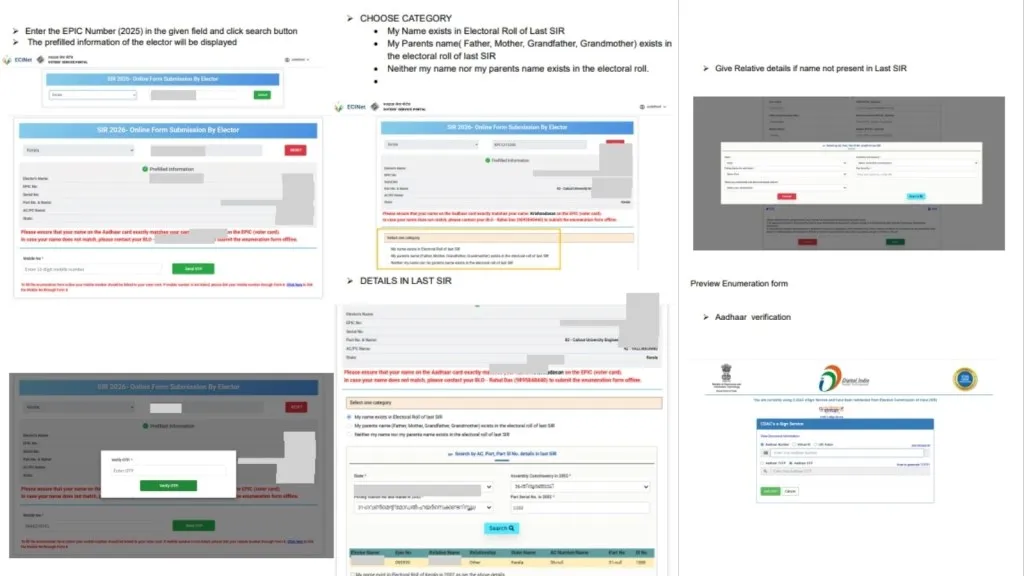 SIR enumeration form, SIR form