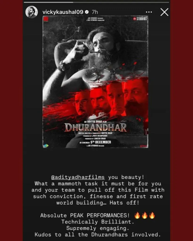 વિકી કૌશલ ધુરંધર મુવી રીવ્યુ આદિત્ય ધર રણવીર સિંહ મનોરંજન। Vicky Kaushal comes to praise Ranveer Singh Dhurandhar and director Aditya Dhar