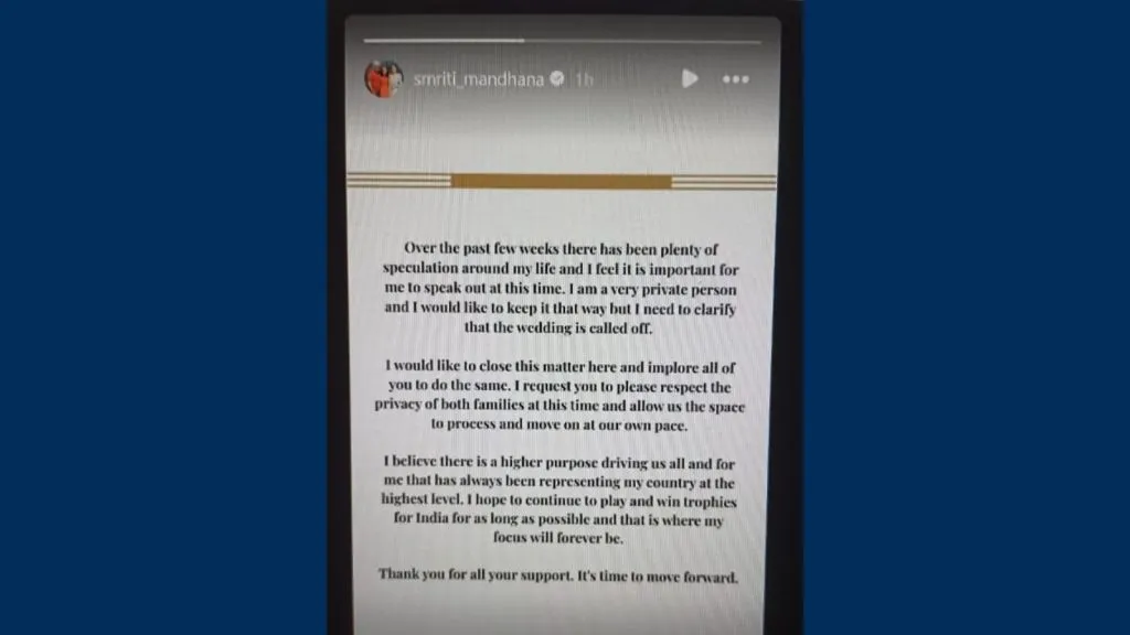 Smriti Mandhana Palash Mucchal wedding cancellation | Smriti Mandhana wedding cancellation | Smriti Mandhana | Palash Mucchal wedding cancellation